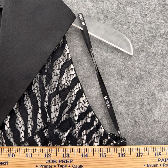 Tadashi Collection Sleeveless Top Sz 8 Faux Wrap High Collar Lace Black Glam - Picture 8 of 10